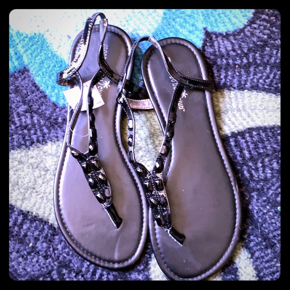 Montego Bay Black Jeweled Sandals